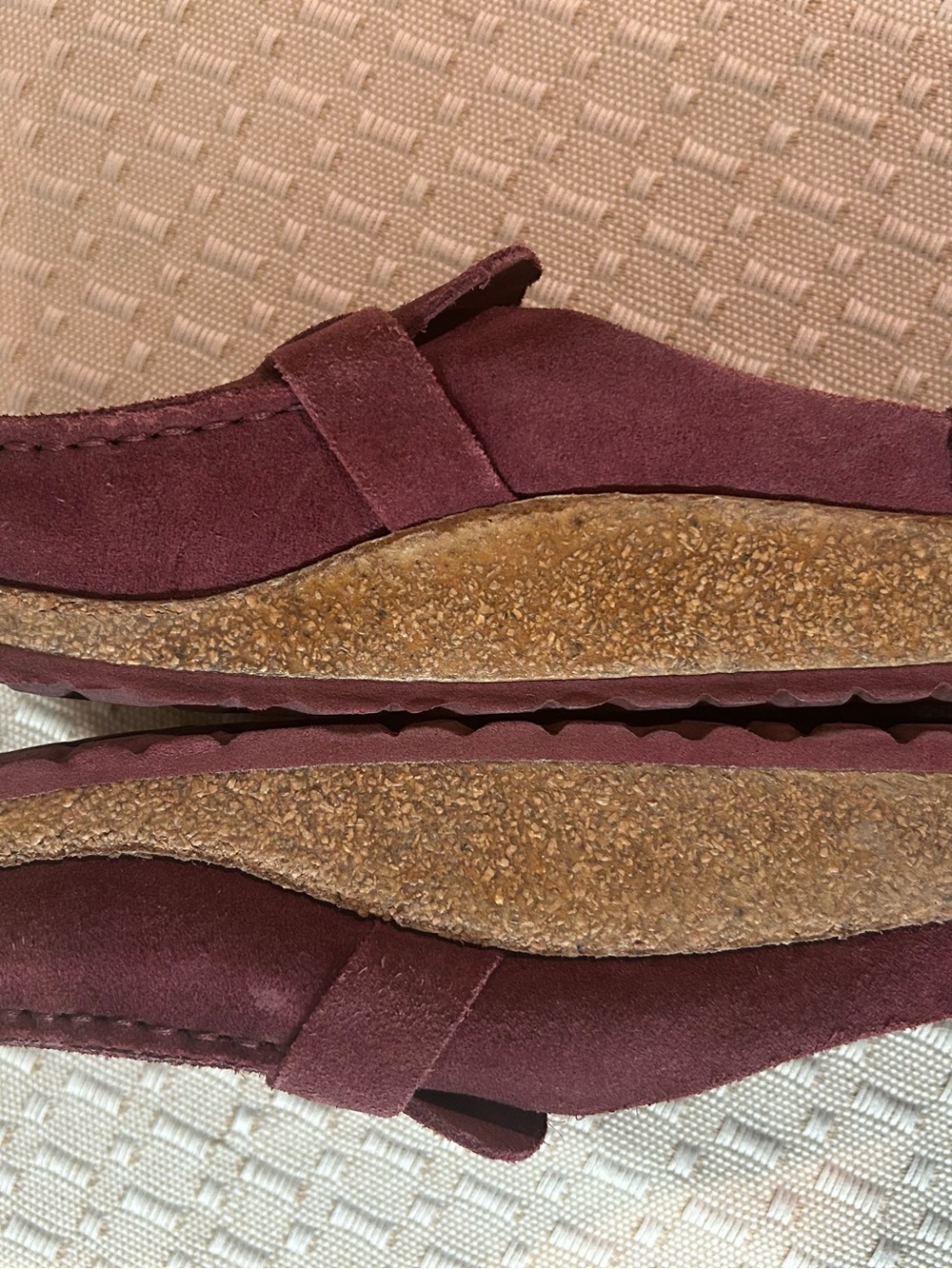 Birkenstock Buckley Clogs Size 38 Maroon Suede - Picture 5 of 7